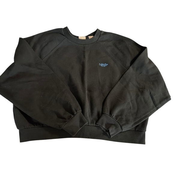 Levi's Black Crewneck Cropped Sweatshirt Relaxed Fit - Picture 1 of 5